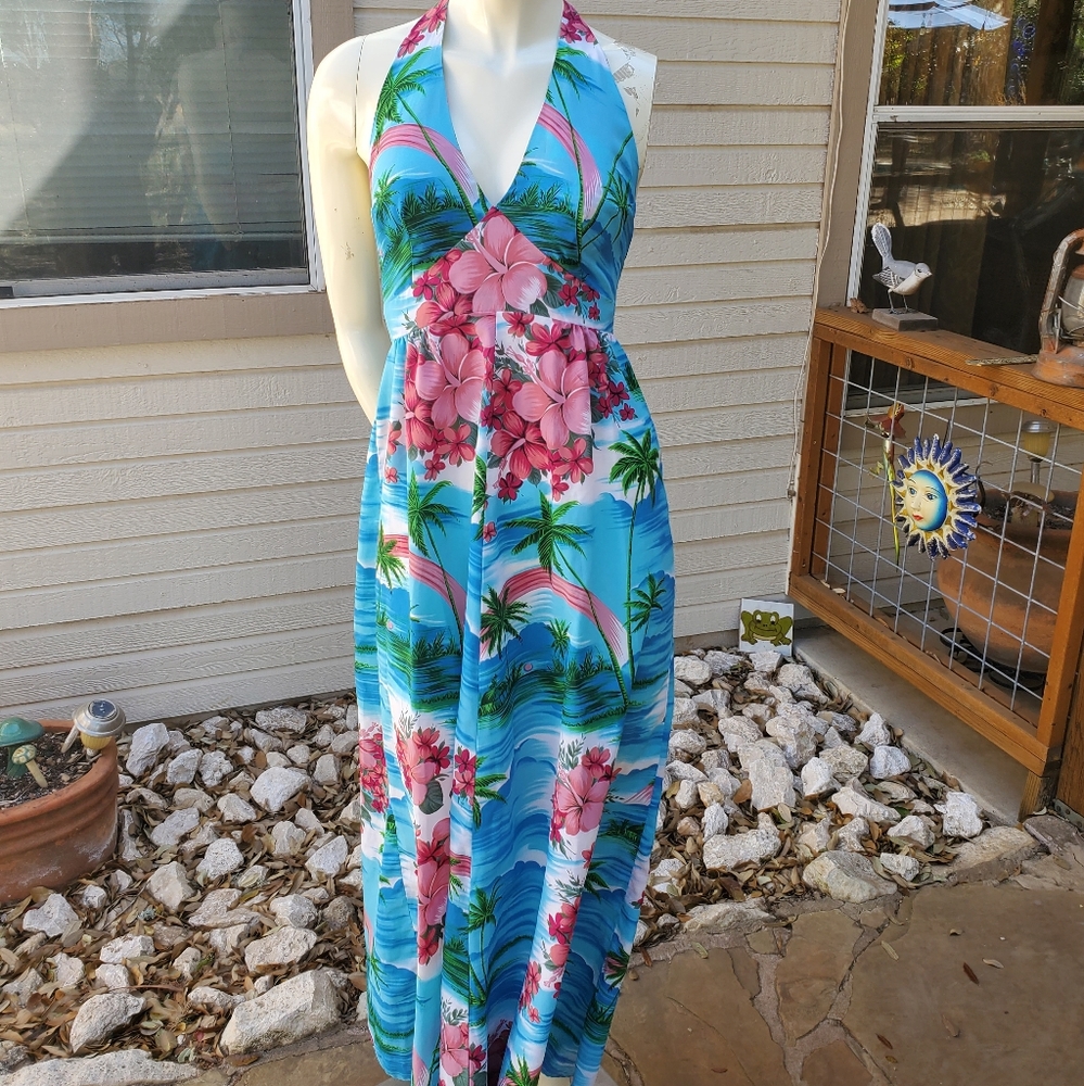 Vintage HUKILAU FADHIONS Hawaii halta dress 6
